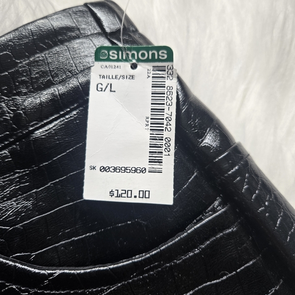 NWT Croc Faux Leather Pants Size Large - Picture 6 of 8